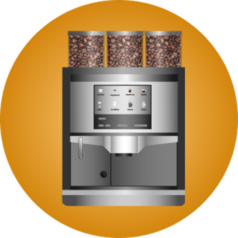 Kaffeemaschine Gastro Modell groß mit Bohnenbehältern